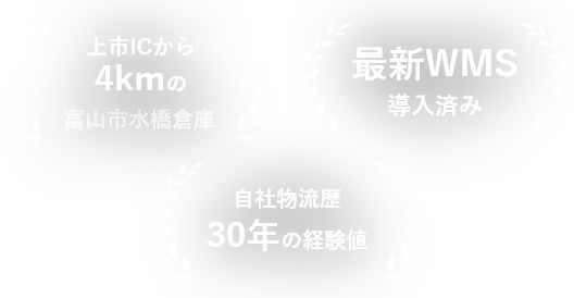 上市ICから4kmの富山市水橋倉庫、自社物流歴30年の経験値、最新WMS導入済み